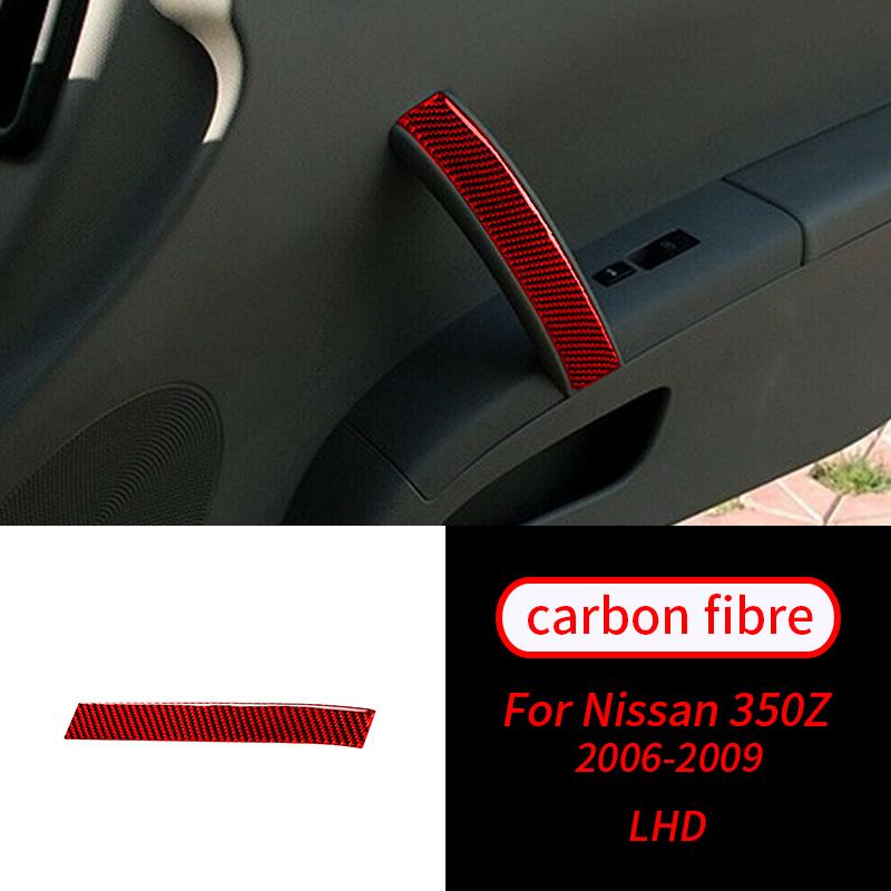 

Для Nissan 350Z 2006-2009 1 шт. настоящее углеродное волокно Copliot дверная ручка наклейка отделка салона автомобиля аксессуары салон автомобиля B