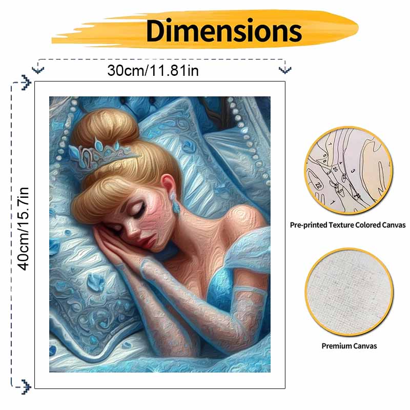 Disney Oil Painting Art Painting Set Sleeping Princess Home Wall Decor Handmade Gift Ideas