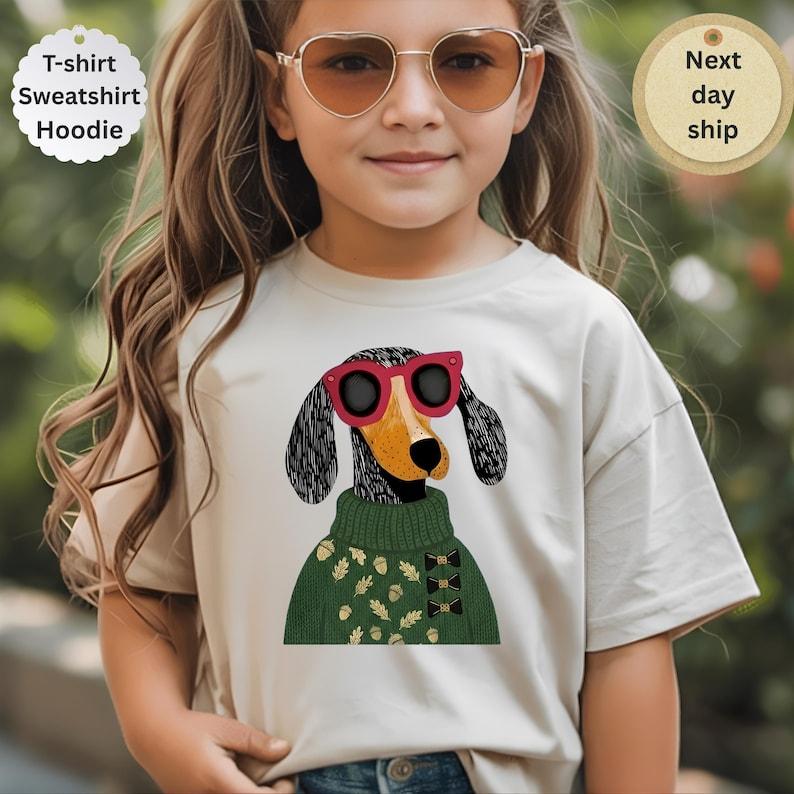 Dachshund Kids Shirt, Cute Wiener Dog T-Shirt for Girls, boy ,Funny Dog Lover Gift, Toddler Puppy Tee, Dog Graphic Shirt, Kids Animal Shirt 110