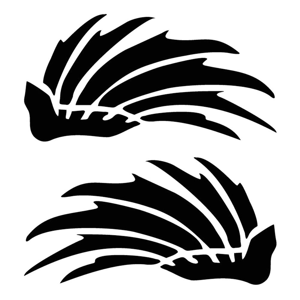 2Pcs Creative Helmet Sticker Wings Feathers Design Removable Vinyl ReflectionDecal for Motorcycle Electric Bike Decoration