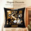 Band KKmfdm Cushion Cover Natural Linen Organic Fabric DoubleSided Printing Sofa Home Decor Gift Pillow Case