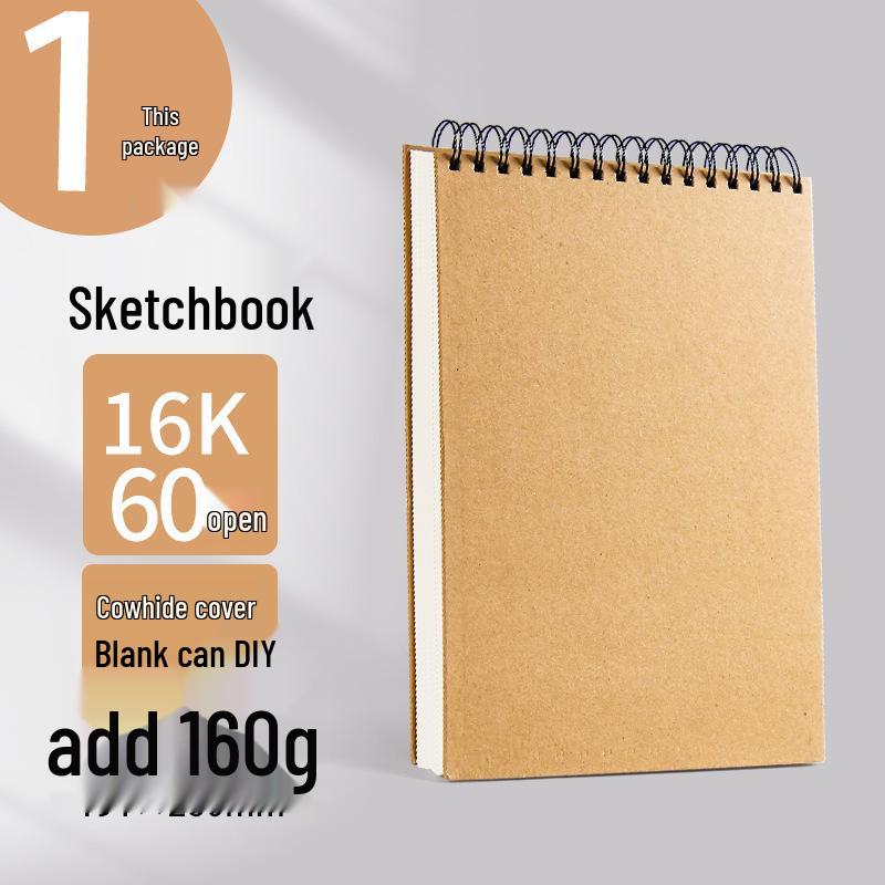 Thickened A3 One-piece Sketchbook, 32K Art Student Drawing Book, Spiral 8K Marker.