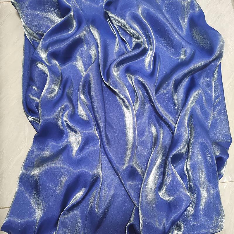 1M Glossy Silk Gradient Fabric Polyester Holographic Gradient Shiny Fabric For Diy Sewing Hanfu Dress Tablecloth Background