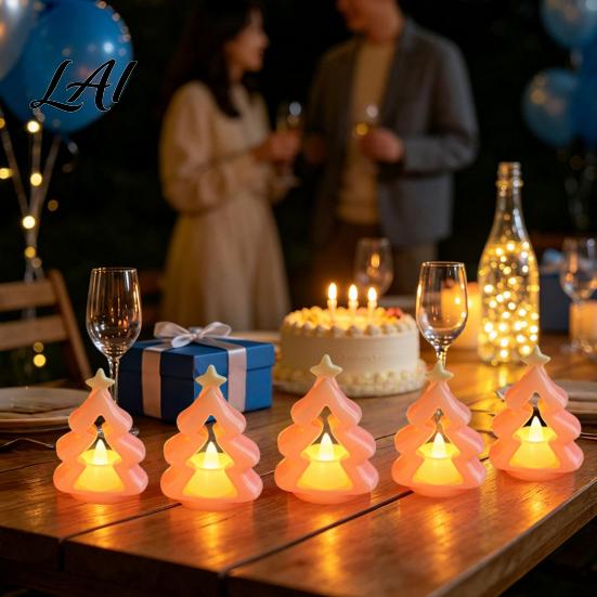 Warm Atmosphere Lighting Light Up Christmas Decoration with LED Flameless Candle Battery Operated Decorative Table Safe Candle Lamp