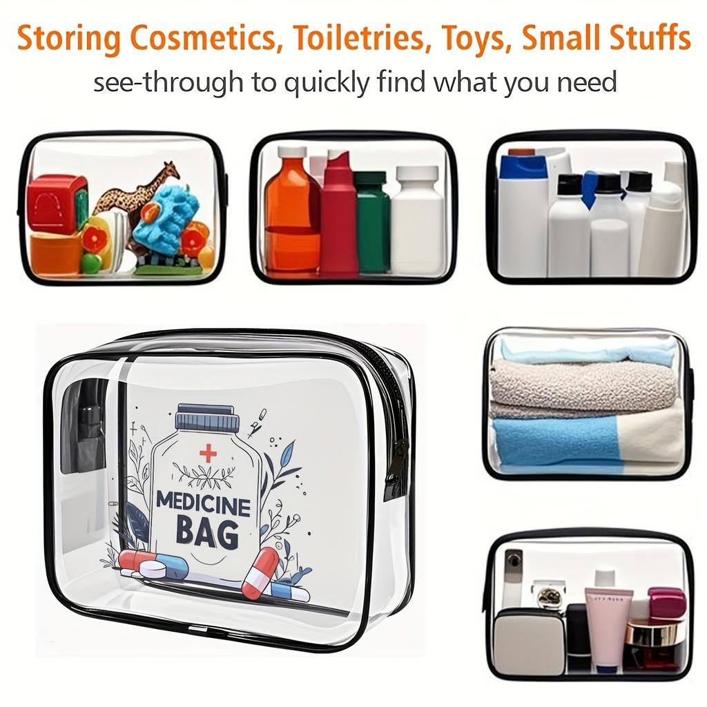 1pc Portable Travel Storage Bag Pill Cosmetic Bag Coin Purse Card Bag PVC Make Up Organizer Bag for Clothes Shoes Toiletries