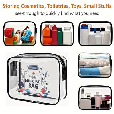 1pc Portable Travel Storage Bag Pill Cosmetic Bag Coin Purse Card Bag PVC Make Up Organizer Bag for Clothes Shoes Toiletries