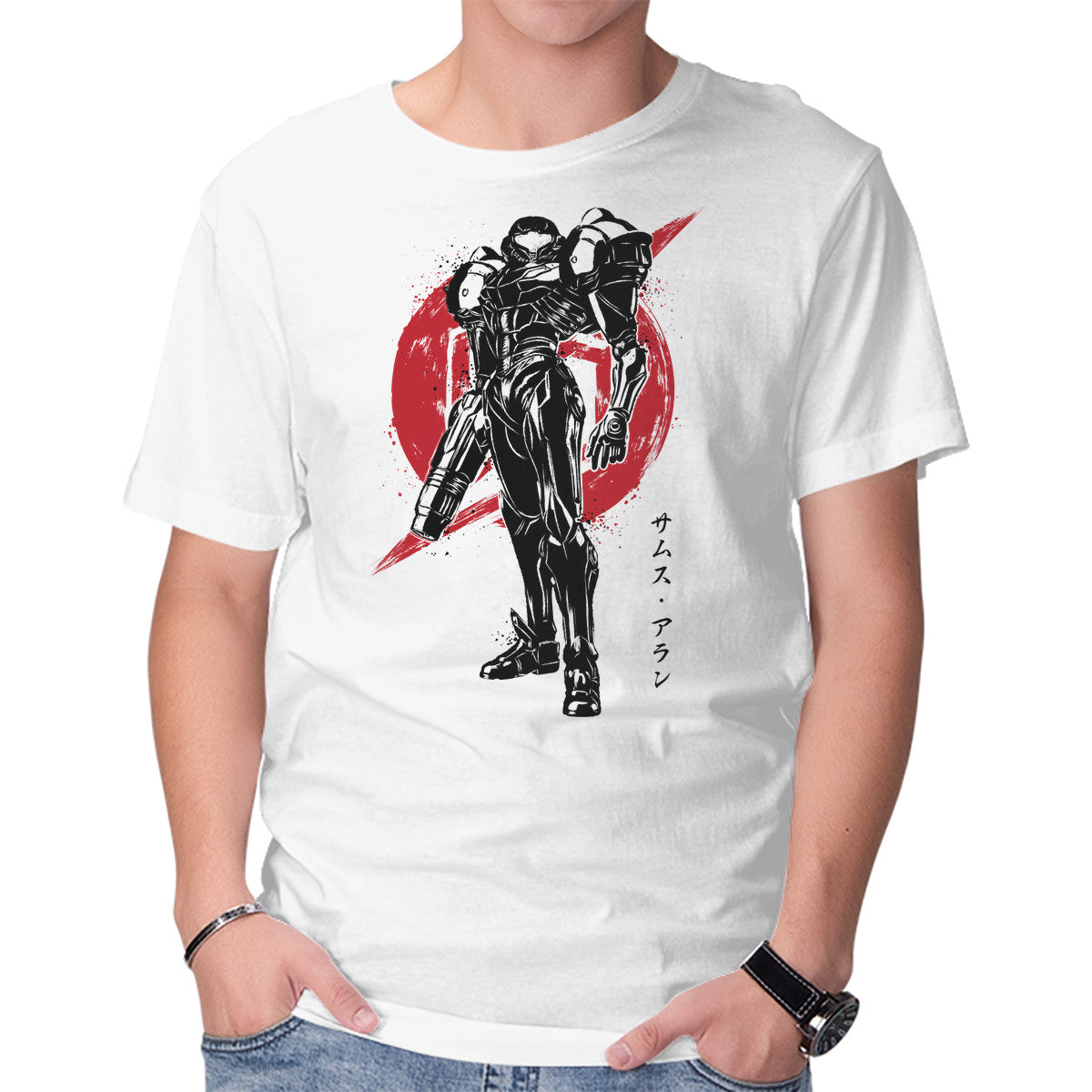 Unisex Crew Neck T-Shirt Galactic Bounty Hunter Sumi-E Graphic Short Sleeve Casual Tee XS