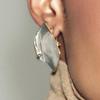 Trendy Personality Daily Versatile Curved Surface Zircon Inlaid Earrings Luxury Minimalist High Grade Ear Jewelry For Women