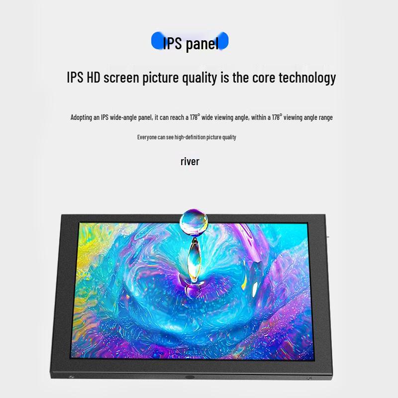 10.1" HD Touchscreen Portable Monitor, 1280x800, HDMI, USB, IPS Display for Raspberry Pi and Medical/Industrial Use.