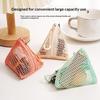 Triangular Mesh Bag Lipstick Jewelry Cosmetic Bag Portable Rope Design Mini Coin Purse Dopamine Color Candy Color Storage Bag