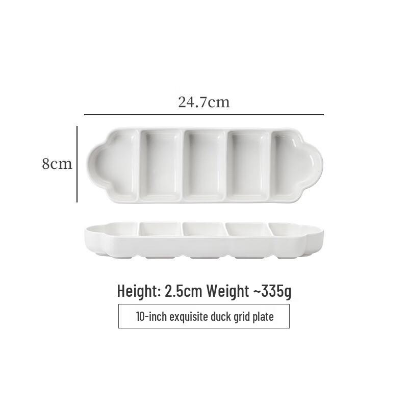 JML Pure White Ceramic 10-inch Rectangular Serving Dish