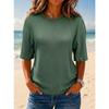Casual Waffle Women Fashion T-shirt Top Summer Loose Solid Color Tee Tops Female All-matching Women T-Shirts