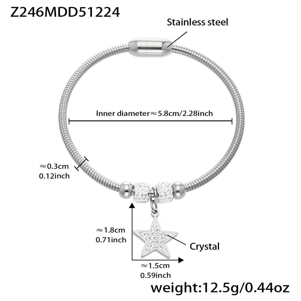18K Gold-Plated Stainless Steel Zirconia Diamond Clasp Bracelet - European & American Fashion Knotted Irregular Light Luxury Style.