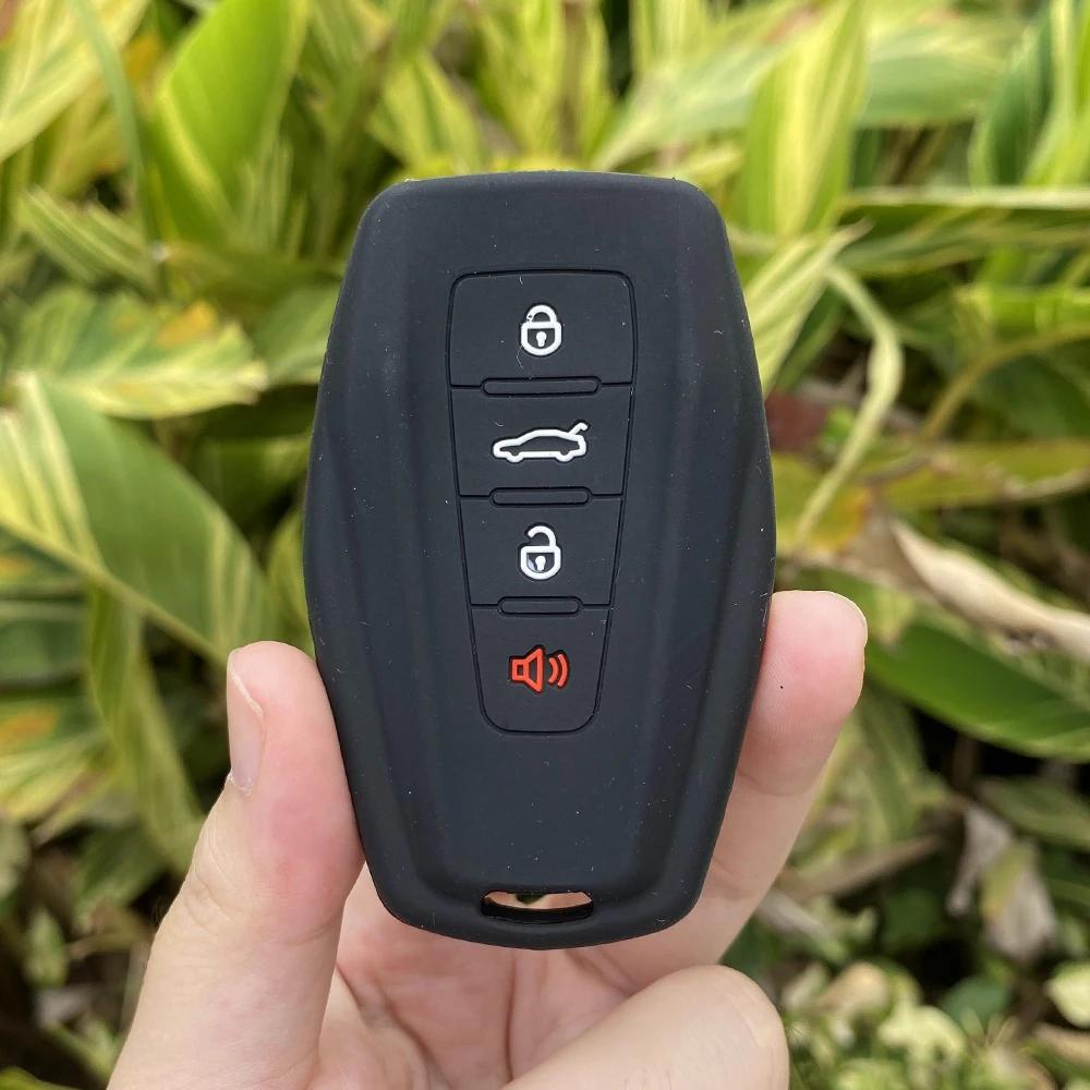 4 Buttons Silicone Rubber Car Key Cover Protect Case Shell Holder for Geely Coolray X6 Emgrand Global Hawk GX7 Remote Keychain