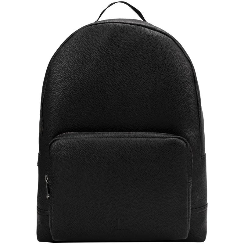 Calvin Klein Casual Commuter Letter Embossed Large Capacity Backpack Men Backpack Space-Black 4G3044G UB1-Space Black