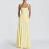 Rock Damen Sommerkleid, Europäische und Amerikanische Damenbekleidung, Strandurlaub Stil Einfarbig Taille Hosenträgerkleid