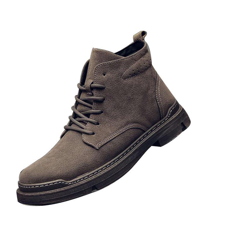 Spring And Autumn New High Quality Leather Boots Male Casual Motorcycle Ankle Boots For Men Lace -Up Basic Tooling Shoes Man