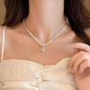 S925 Sterling Silver Double Layer Pearl Heart Necklace - Women's Luxury Clavicle Chain