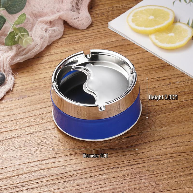 Creative Stainless Steel Ashtray with Lid - Anti-Fly, Ideal for Office, Bathroom, or Living Room
