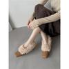QSDD Nischendesign Elefantenmuster flauschige Schuhe Damen Herbst und Winter neu quadratischer Kopf Samt Einzelne Schuhe Slipper