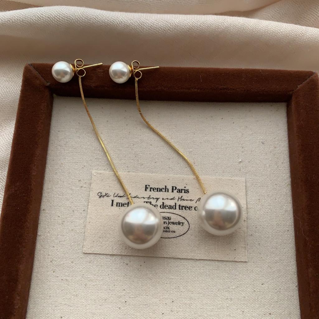 Classic and elegant gold fine chain pearl fringed earrings, earrings, smart, exquisite and delicate, elegant, niche and fashionable, versatile.