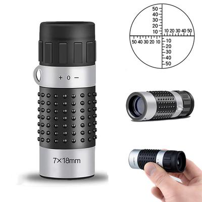 7×18 Mini prenosný monokulárny ďalekohľad s odstupňovanou osnovou, vysoko výkonný diaľkomer