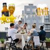 11 Pcs Whiskey Bottle and Beer Mug Foil Balloons Set, Wine Glass and 18 Inch Gold Star Mylar Balloons, Adult Men Birthday Party