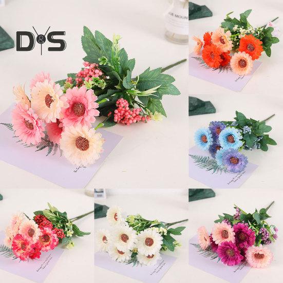 

1 букет, 7 головок, искусственное растение, очаровательный цветок из искусственного шелка, реквизит для фотосъемки, имитация цветка, домашний декор