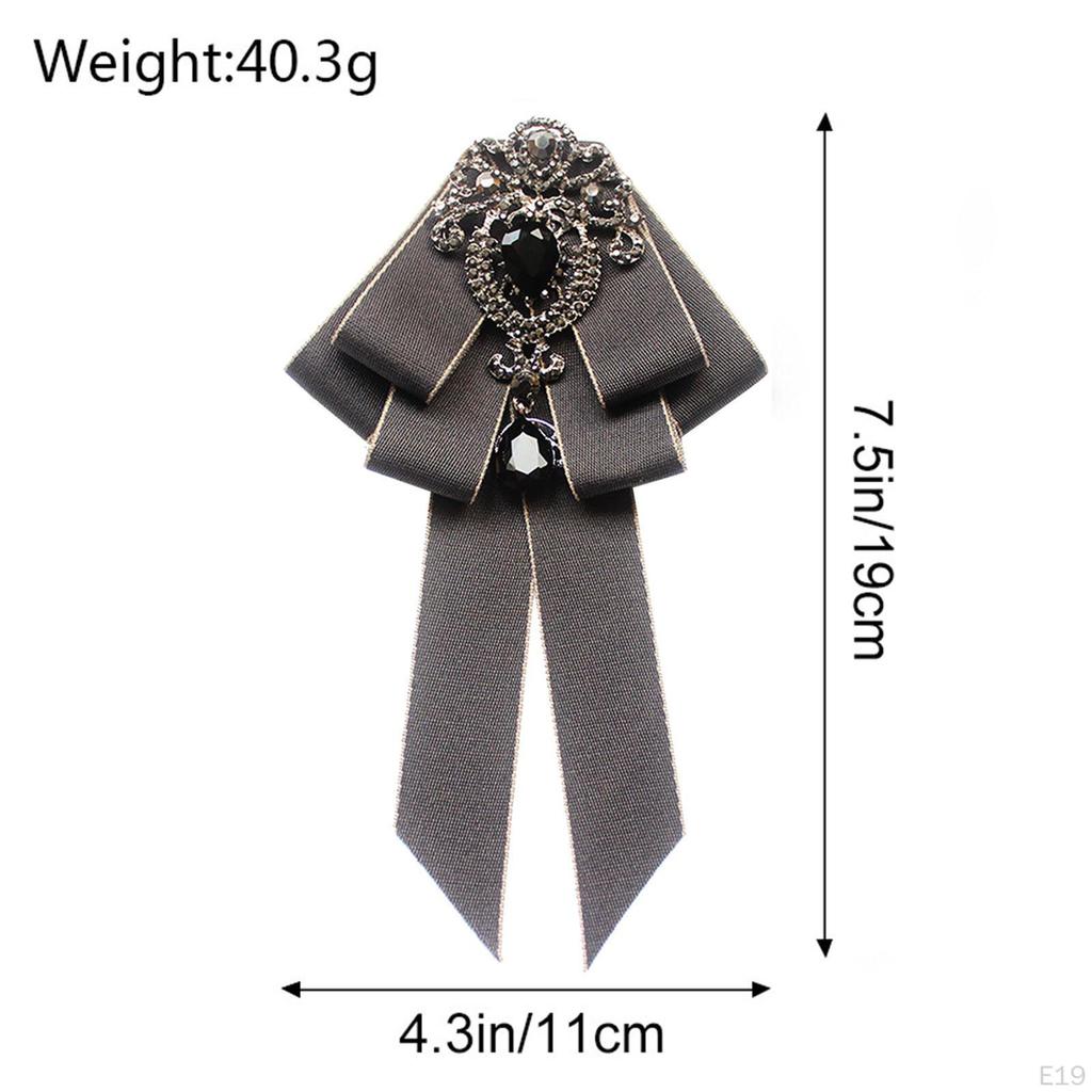 Bow Tie for Women Bowknot Necktie Vintage College Style Elegant Ribbon Formal Fashion Brooch Pin