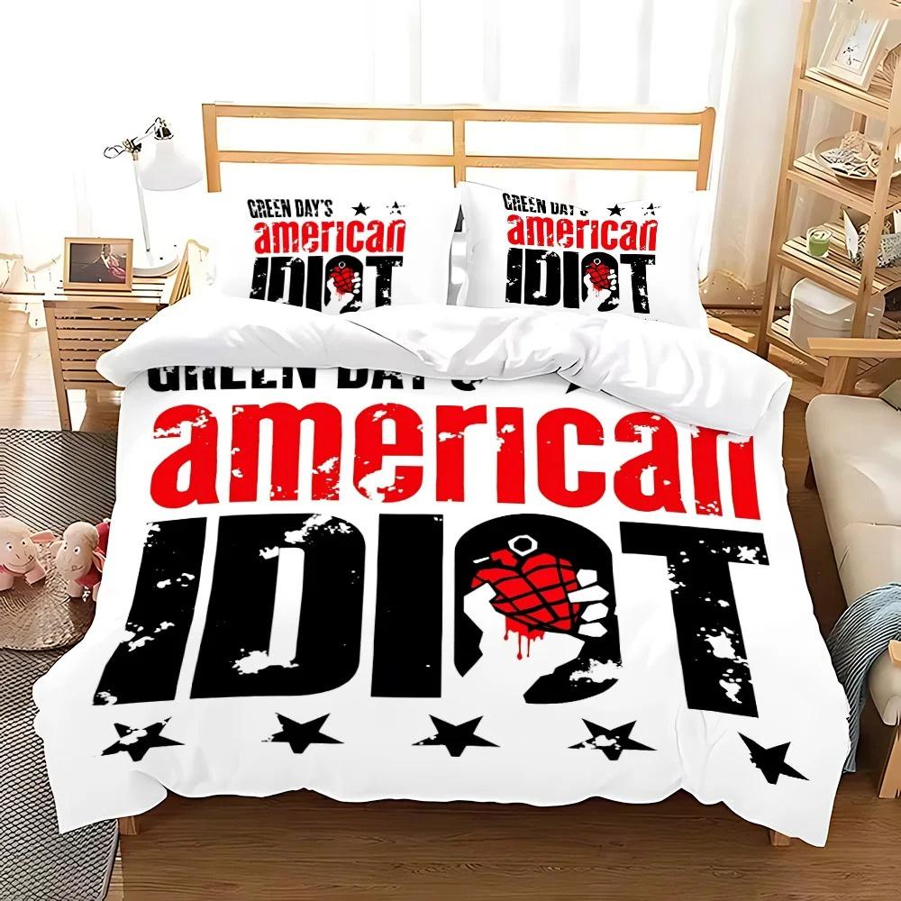 Green Day American Idiot Bedding Collection Single Twin Full Queen King Size Bed Collection Aldult Kid Bedroom Duvetcover Collections With Bed Lin