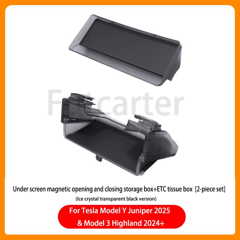 

For Tesla Model3 Y Juniper 2025 central control screen Hidden Magnetic opening closing storage box tissue box storage accessorie M3Y Highland Juniper