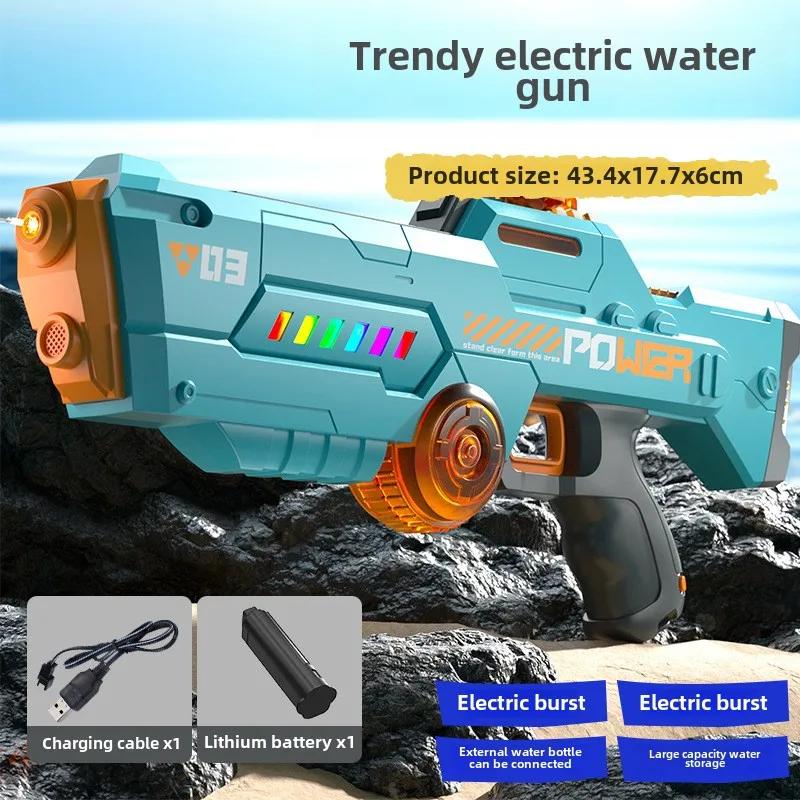 Non-Toxic Electric Water Gun Continuous Firing Watergun Automatic Water Absorption Large Capacity Squirt Gun Pool Beach Outdoor Toy
