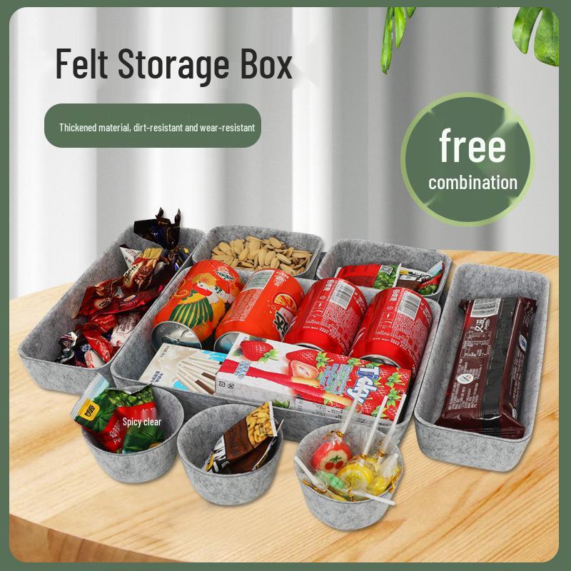 Molded Felt Multi-functional Storage Box Set for Cosmetics серый