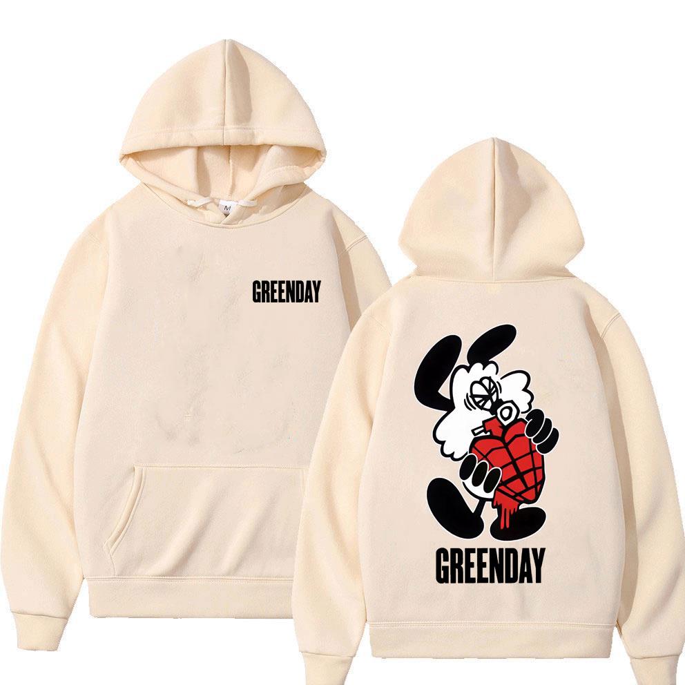 Punková Kapela Green Day Kreslený Vtipný Styl Mikina Pánská Vintage Oversized Streetwear Muži Ženy Móda Gotický Rock Mikina s Kapucí