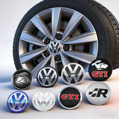 New 2026 VW Car Accessories Wheel Center Cover Stickers Hub Cap Sticker Tire Valve For VW GTI Polo Passat Golf Tiguan Jetta T-ROC Beetle