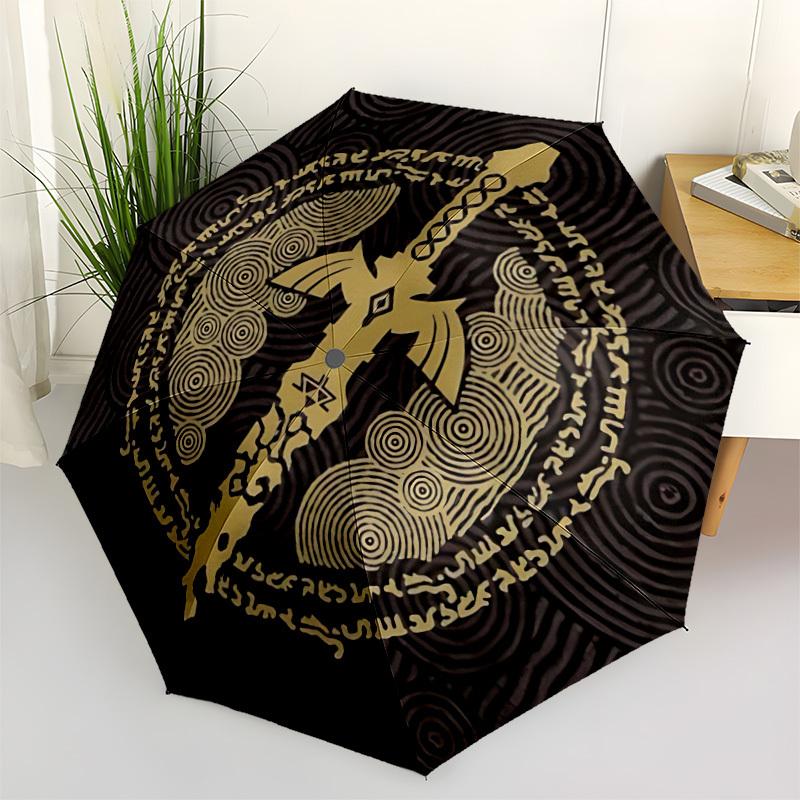 1pc The Legend of Zelda Automatic Open/close Folding Portable Umbrella with 8-Rib Structure for Women/Men, All-Season Use  A0901142