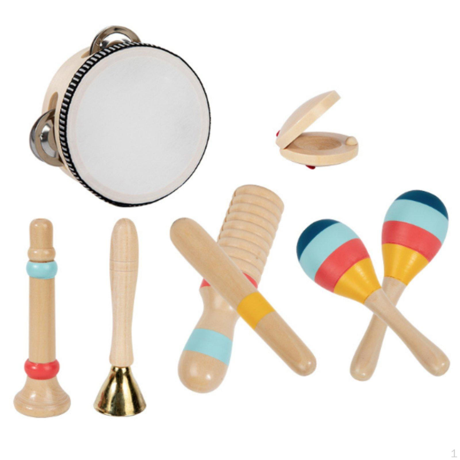 Musical Instrument Set Educational Wooden Xylophone Infant Drum Toy for Infants,