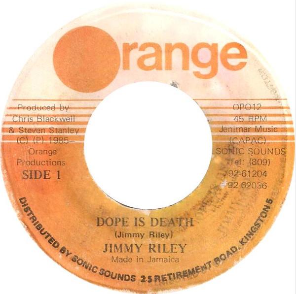 

7inch Record JIMMY RILEY Dope Is Death OP012 Orange 1985 Jamaica Reggae Ska Dub Used
