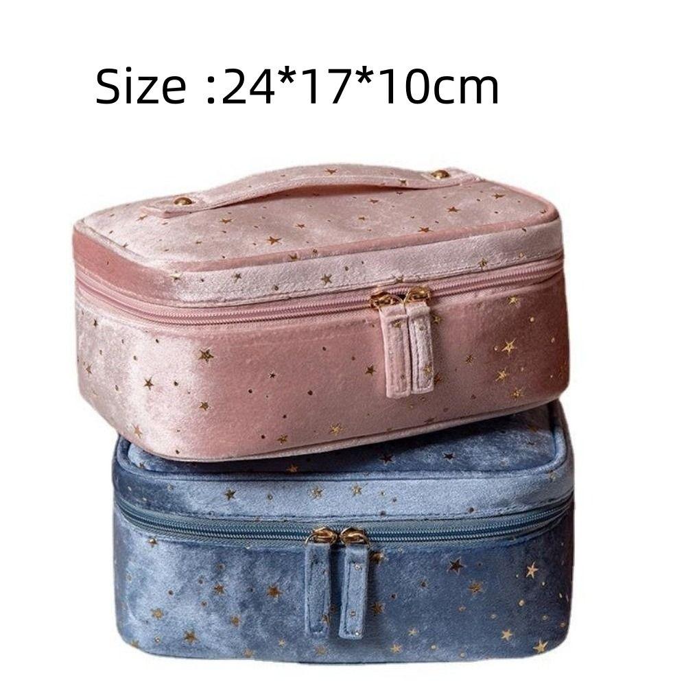 Trendy Star Wash Handbags Multifunctional Velvet Cosmetic Bag Toiletry Case Lipstick Bags Large Capacity Storage Bags