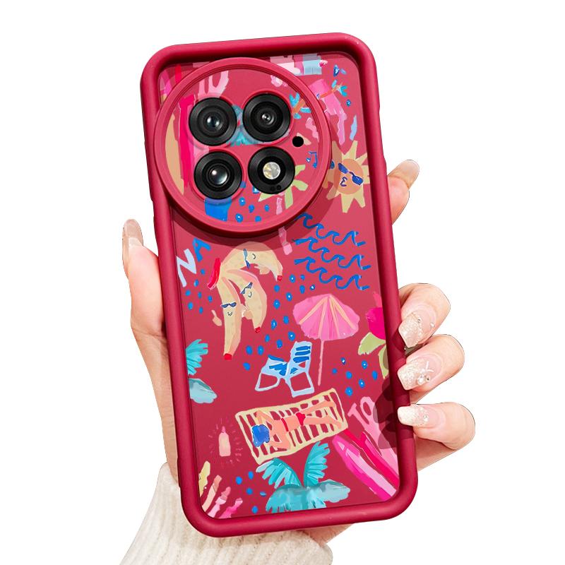 For OnePlus 13 Case Cartoon Vacation Painting Shockproof Bumper Silicone Cover For OnePlus 15 Nord 5 13R 13T 12R 12 11R 5G