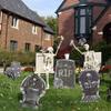 Halloween Yard Signs Tombstone Decoration Cemetery 4 Different Foam Haunted House Graveyard for House Outdoor Party Prank Props