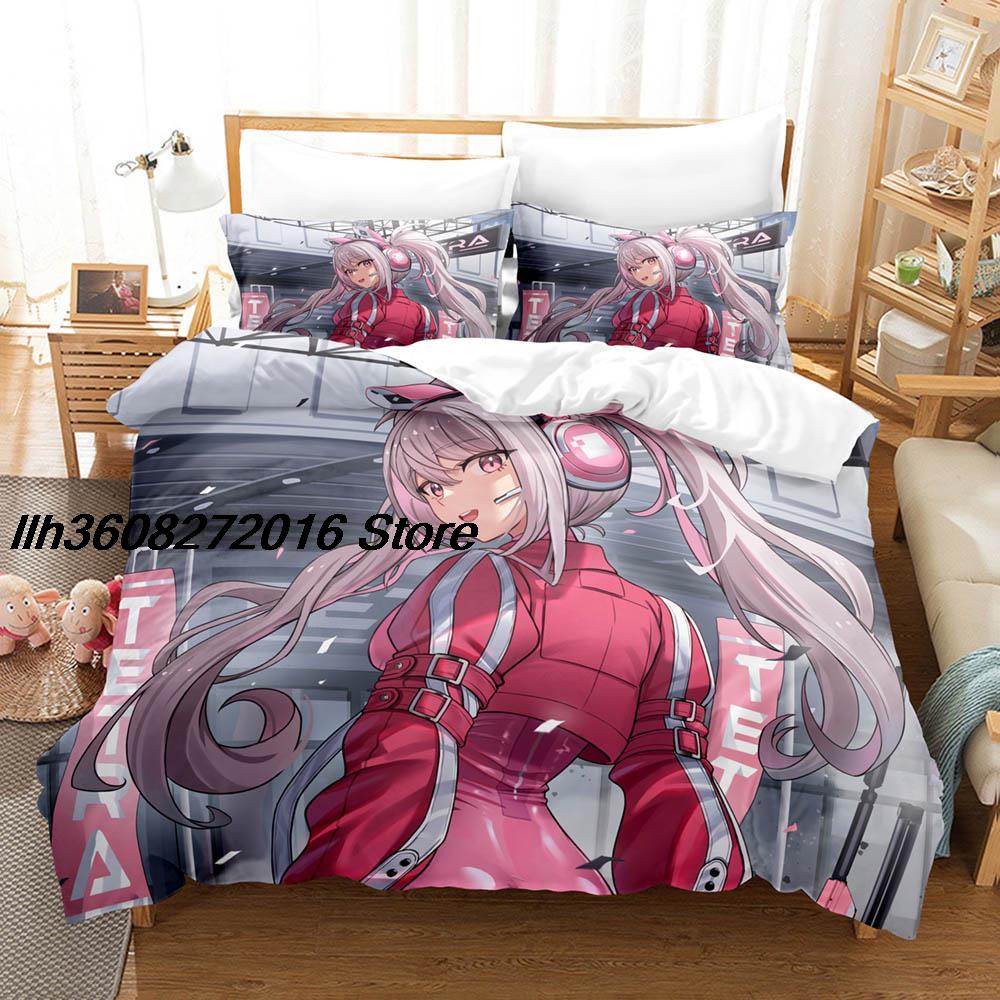 Comforter Kawaii Nikke Bedding Set Single Twin Full Queen King Size Bed Set Aldult Kid Bedroom Three-Piece Suits 3D Anime Bed Sheet S