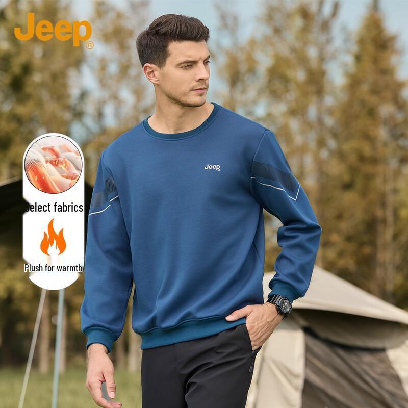 Jeep Men's Fleece Round Neck Sweatshirt