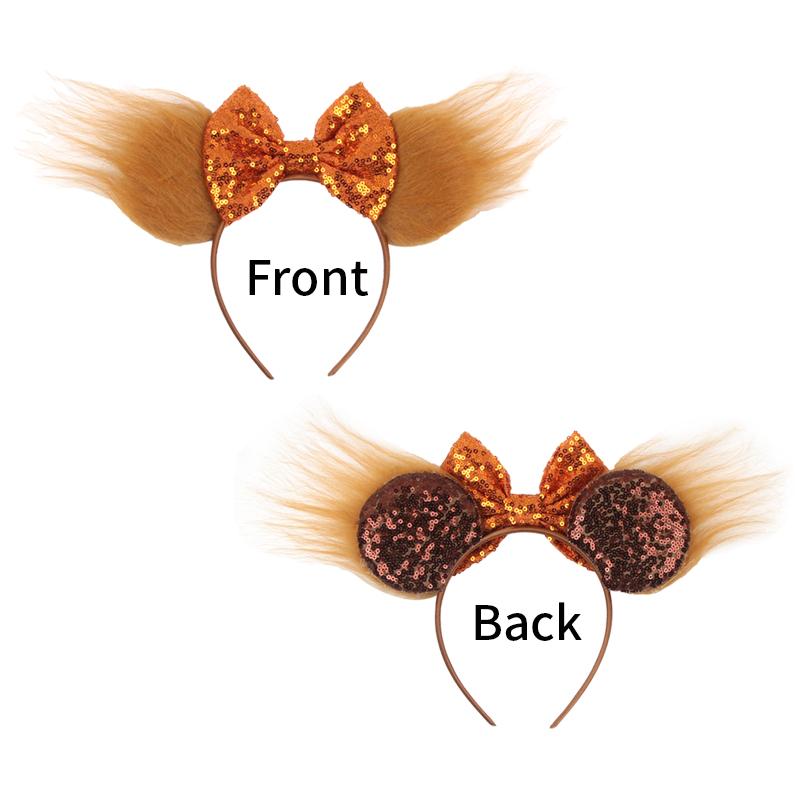 Fashion New Brown Beauty And Beast Mouse Ears Headband 5" Headwear Boys Girls Festival Party Hair Accessories Women Gift