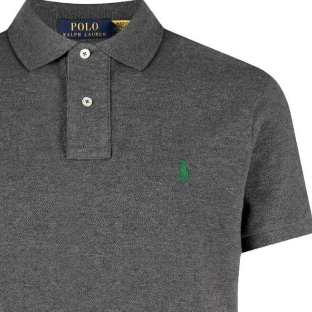 Pánské polo tričko s krátkým rukávem Polo Ralph Lauren Solid Color Pony Embroidered - tmavě šedé 710783656-001