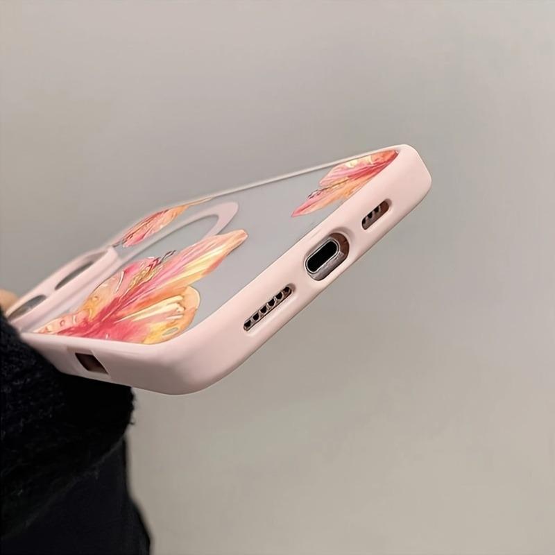 Watercolor Hibiscus Flower Design Magnetic Phone Case For iPhone 17 16 15 14 13 12 11 Pro Max Plus Air 16E Shockproof Back Cover