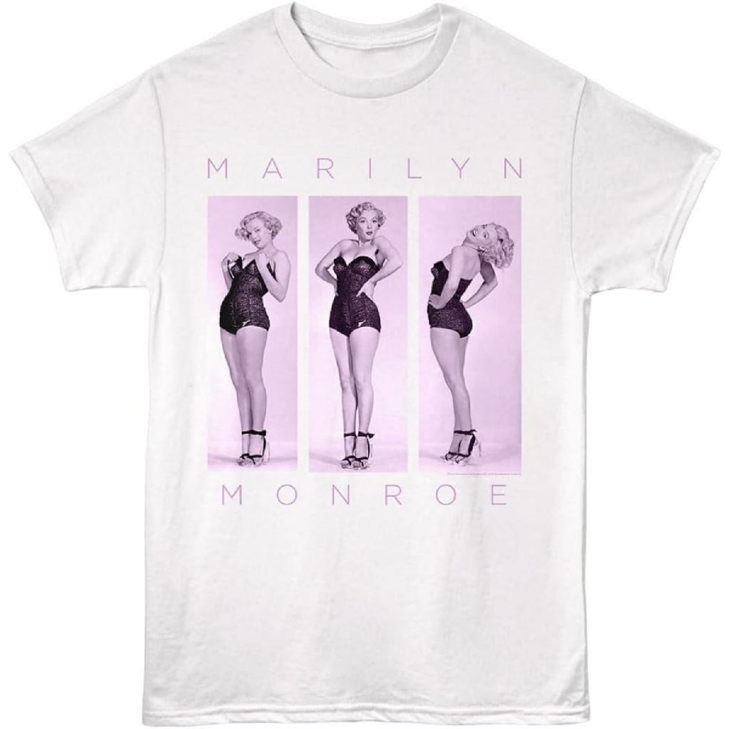 Marilyn Monroe Posen Weißes Erwachsenen T-Shirt mit kurzen Ärmeln Popkultur Schauspielerin Model Vintage Stil Grafik-T-Shirt