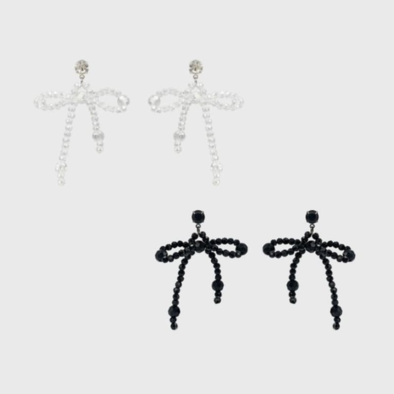 Jean Paul Clarisse Beaded Ribbon Earrings JB-24-063E