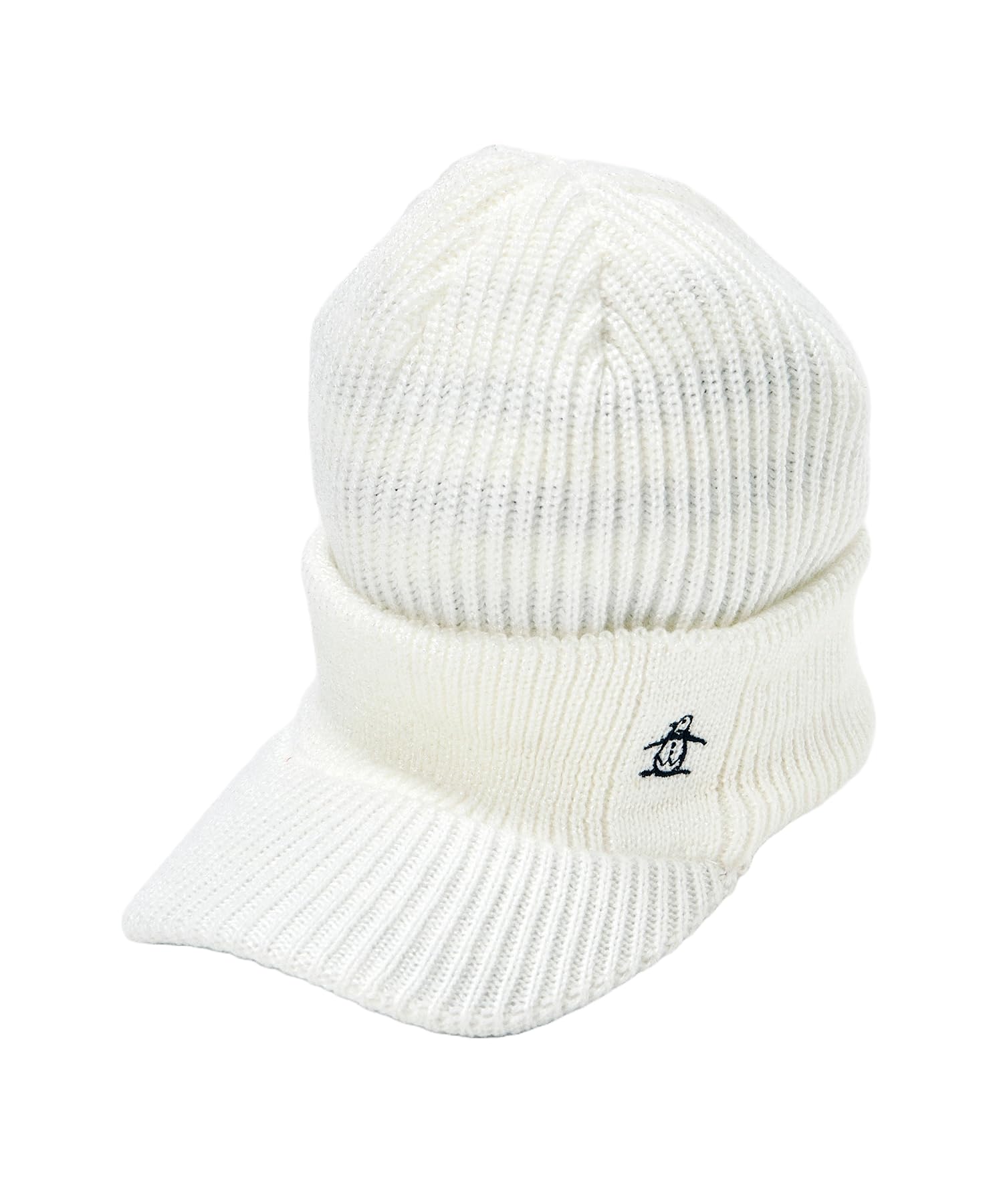 

[Munsingwear] Вязаная шапка-козырек 4WAY, Вязаная шапка, Защита от холода, Удобная, Гольф, MG4FCP42L, Женская, WH00 (белый)