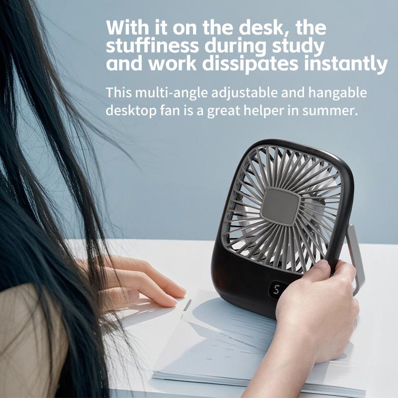 Mini Desk Fan Portable USB Rechargeable Table Fan Small Desktop Electric Fans for Office Home Outdoor Camping Cooling